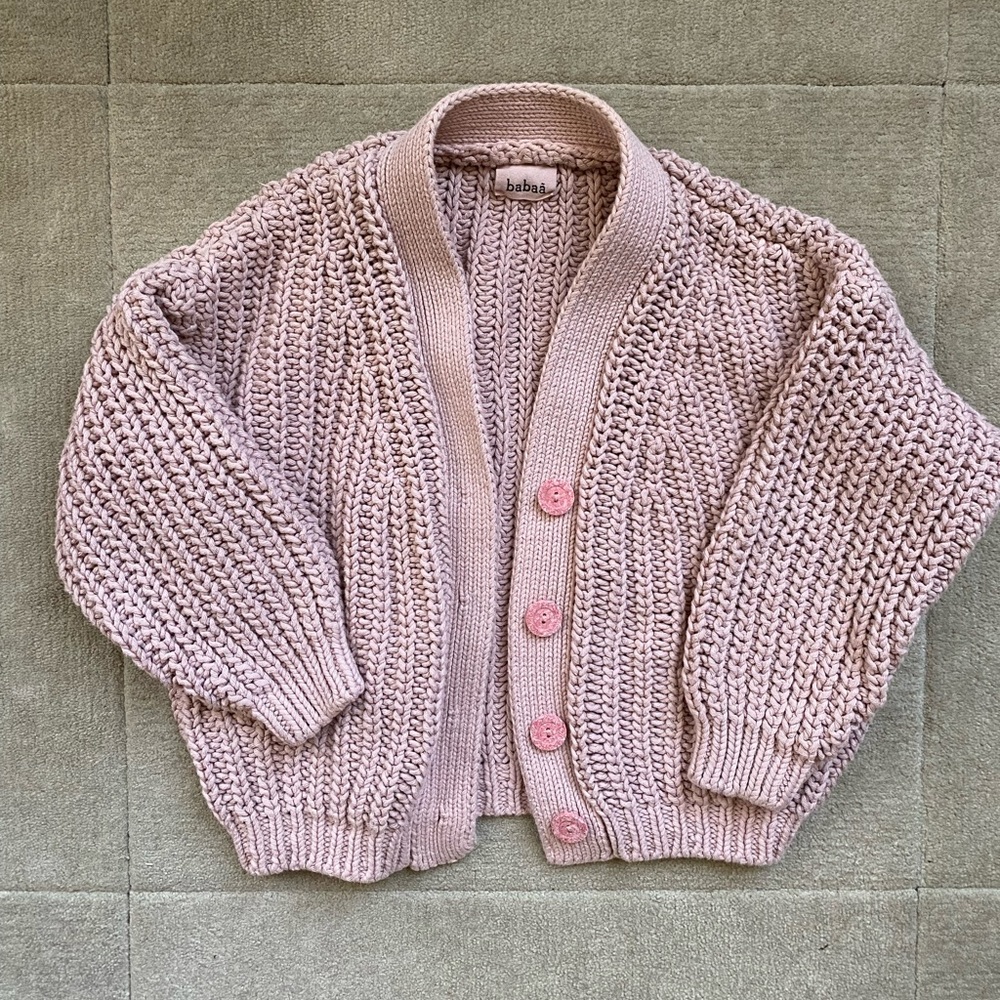babaa kids cardigan no18 plum blossom, sz8